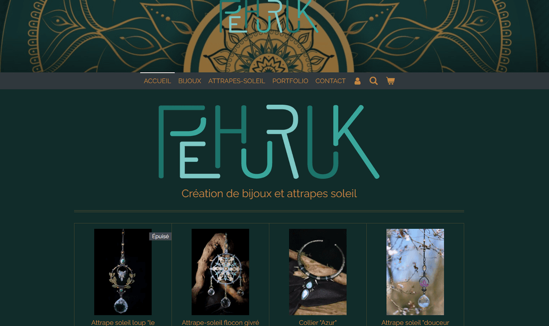 Site web pour une créatrice de bijoux